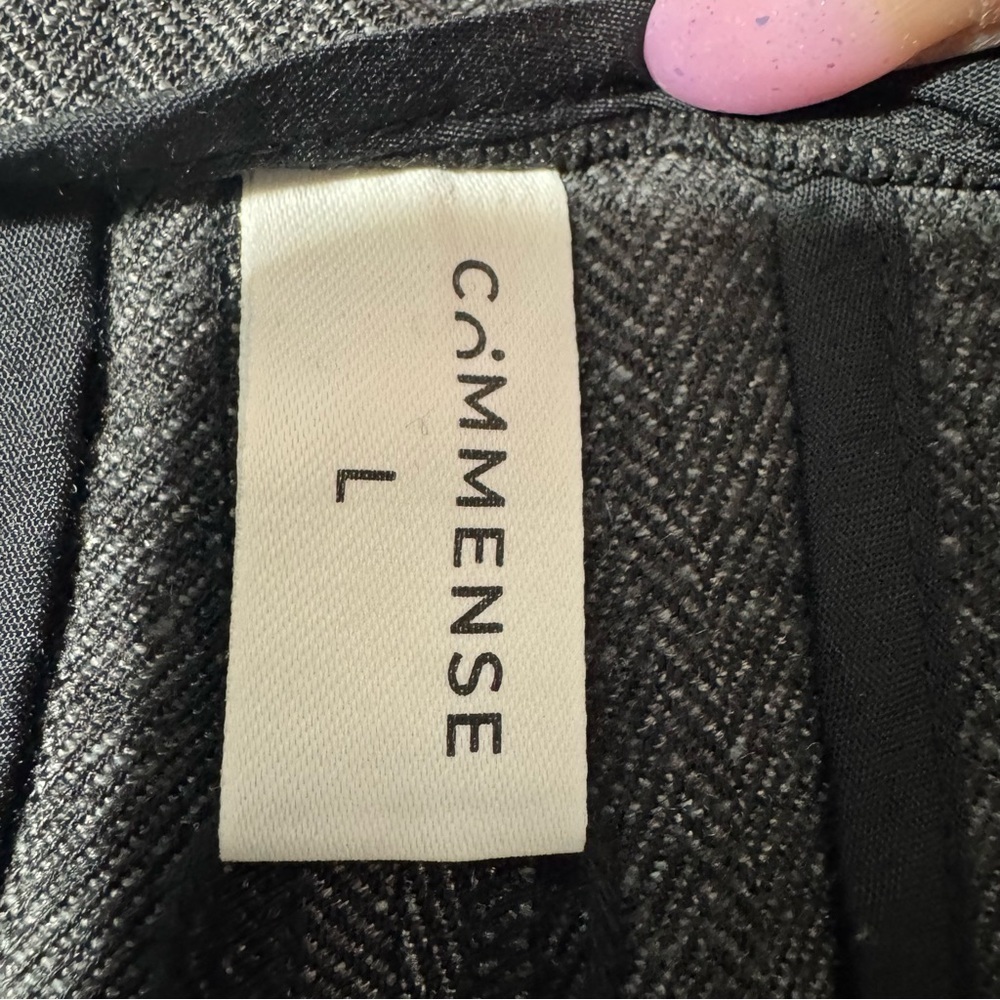 Cömmense High-Waisted Button-Front Wide-Leg Pants Size Large NWOT Chic Modern - Picture 9 of 11